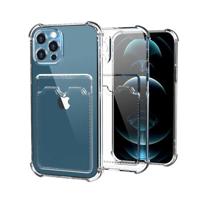 iPhone 13 Pro Max Stöttåligt Skal med Korthållare - Transparent