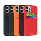 iPhone 13/14 Silicone Case with Card Holder - Military Green