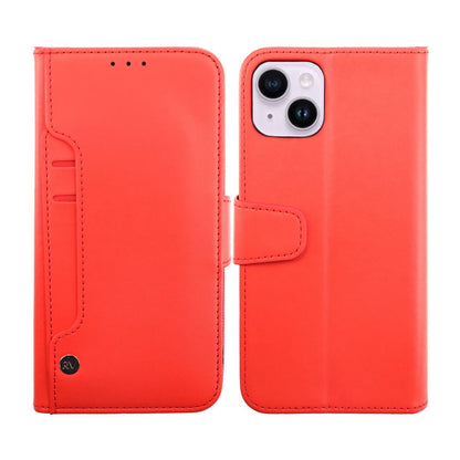 iPhone 14 Plus Plånboksfodral Extra Kortfack Rvelon - Röd