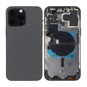 iPhone 14 Pro Max Back Cover Complete OEM Black With Small Parts