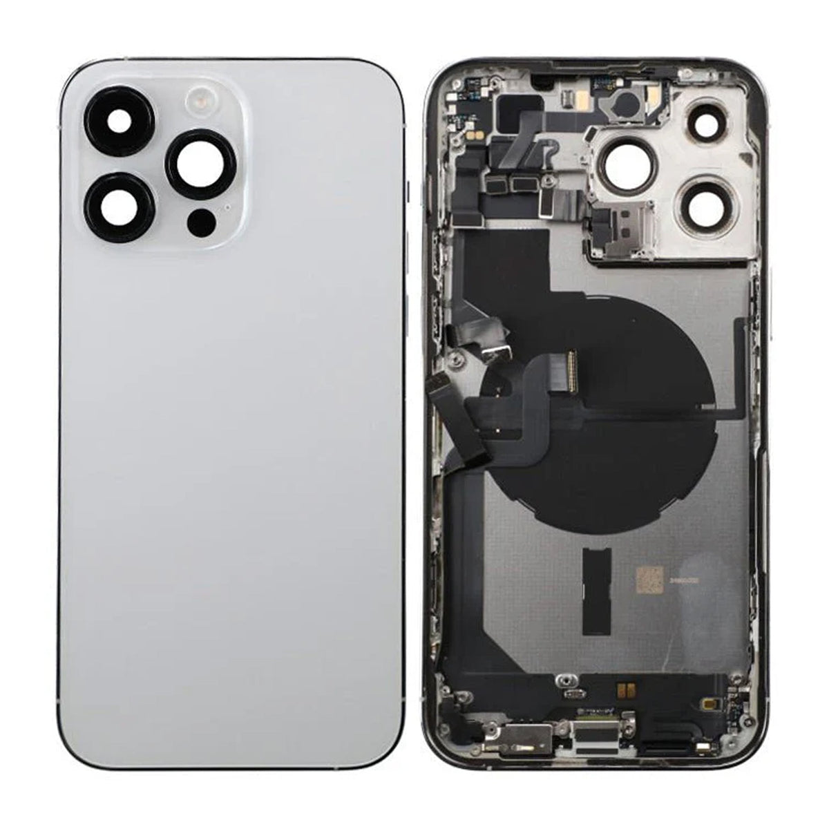 iPhone 14 Pro Max Back Cover with Full Frame - Silver