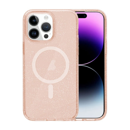 iPhone 14 Pro Mobilskal Glitter Magsafe - Guld