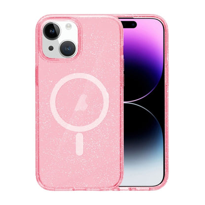 iPhone 15 Mobilskal Glitter Magsafe - Rosa