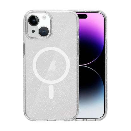 iPhone 15 Hybrid Case With Glitter - Transparent