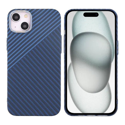 iPhone 15 Plus Mobilskal i Kolfiber - Blå/Grå