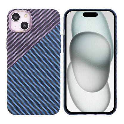 iPhone 15 Plus Mobilskal i Kolfiber - Lila/Blå