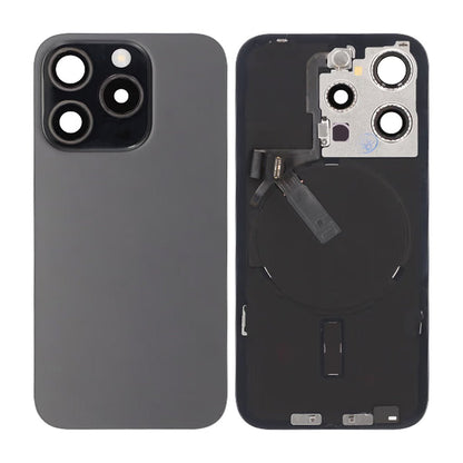 iPhone 15 Pro Back Cover Glass OEM Black Titanium With Small Parts Magsafe Magnet
