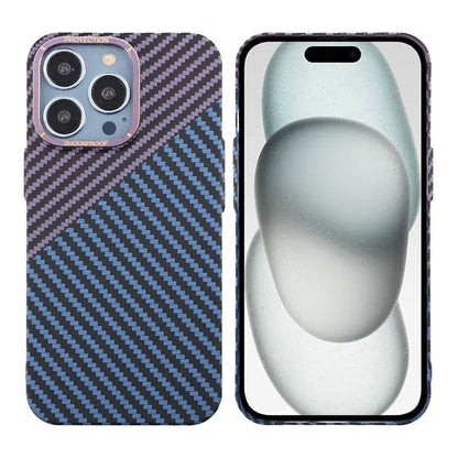 iPhone 15 Pro Max Mobilskal i Kolfiber - Lila/Blå