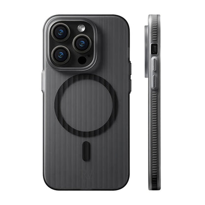 iPhone 15 Pro Max Mobilskal Korrugerad med Magsafe Rvelon - Svart