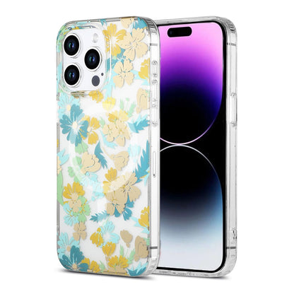 iPhone 15 Pro Max Case MagSafe - Flowers Turquoise