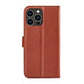 iPhone 15 Pro Max Flip Stand Leather Wallet Case Brown