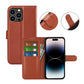 iPhone 15 Pro Max Flip Stand Leather Wallet Case Brown