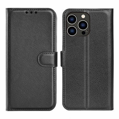 iPhone 15 Pro Max Flip Stand Leather Wallet Case Black