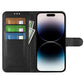 iPhone 15 Pro Max Flip Stand Leather Wallet Case Black