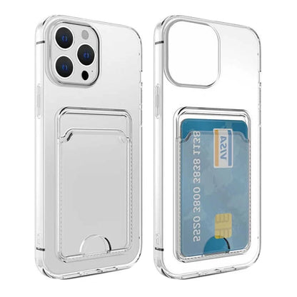 iPhone 15 Pro Max Stöttåligt Skal med Korthållare - Transparent