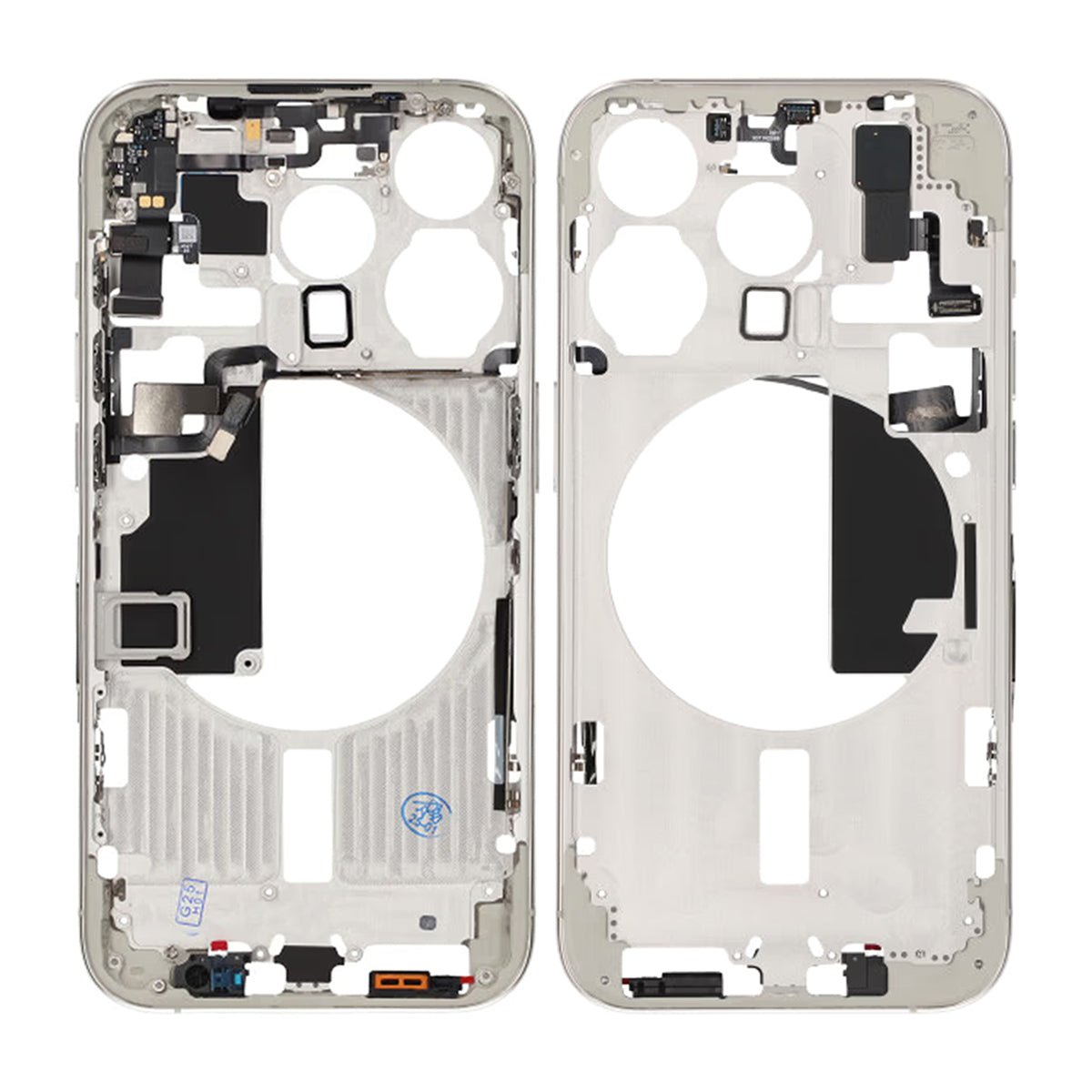 iPhone 15 Pro Mittenram med smådelar OEM - Titanvit