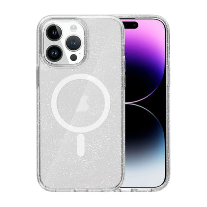 iPhone 15 Pro Hybrid Case With Glitter - Transparent