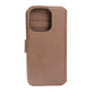 iPhone 15 Pro Plånboksfodral Läder Rvelon - Brun