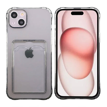 Shockproof Case with Card Holder iPhone 15 Black