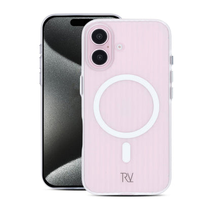 Rvelon Anti-slip corrugated magnetic protective Case For iPhone 16 Transparent