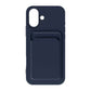 Silicone Case with Card Holder iPhone 16 -Blue