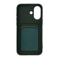 Silicone Case with Card Holder iPhone 16 - Military green