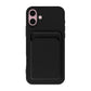 Silicone Case with Card Holder iPhone 16 - Black