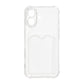 Shockproof Case with Card Holder iPhone 16 Transparent