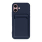 Silicone Case with Card Holder iPhone 16 Plus-Blue