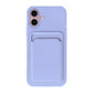 Silicone Case with Card Holder iPhone 16 Plus- Purple