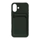 Silicone Case with Card Holder iPhone 16 Plus- Military green
