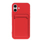 Silicone Case with Card Holder iPhone 16 Plus Red