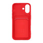 Silicone Case with Card Holder iPhone 16 Plus Red