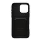 iPhone 16 Pro Max Silicone Phone Case with Card Holder - Black