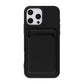 iPhone 16 Pro Max Silicone Phone Case with Card Holder - Black