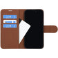 Flip Stand Leather Wallet Case For iPhone 16 Pro Max Brown