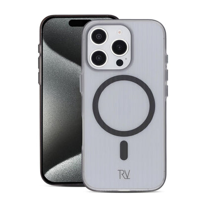 Rvelon Anti-slip corrugated magnetic protective Case For iPhone 16 Pro Gray
