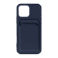 Silicone Case with Card Holder iPhone 16 Pro- Blue