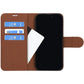 Flip Stand Leather Wallet Case For iPhone 16 Pro Brown