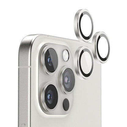 iPhone 16 Pro och 16 Pro Max Kameralins med metallram - Vit