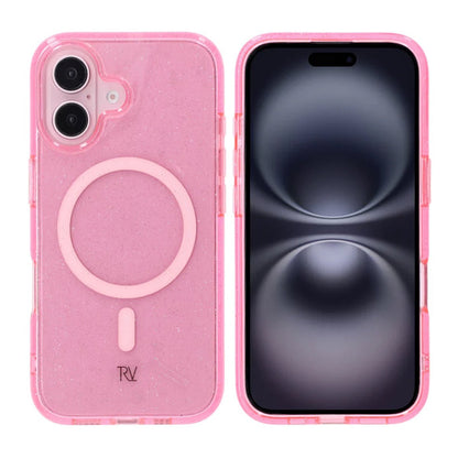 Rvelon Terminator with magsafe Phone Case For iPhone 16 Pink Glitter