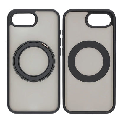 Matte case 360 rotating bracket Mobile Phone Case For iPhone 16E Black