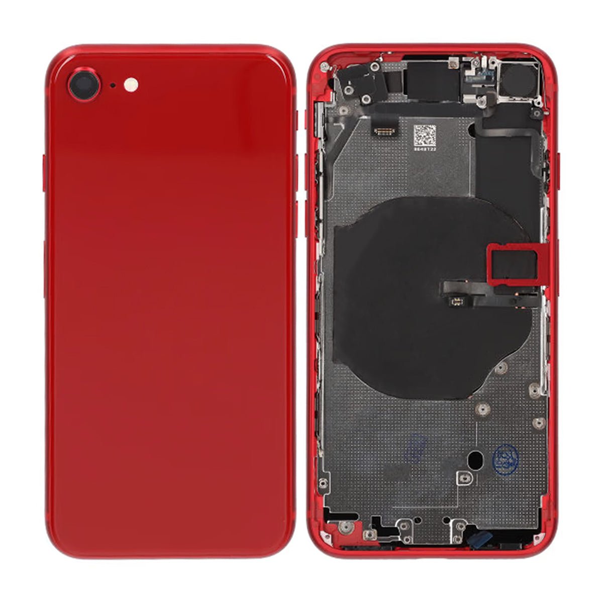 iPhone SE 2020 Baksida med Komplett Ram OEM - Röd