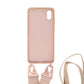 Mobilskal Silikon med Rem och Halsband för iPhone X och XS - Rosa