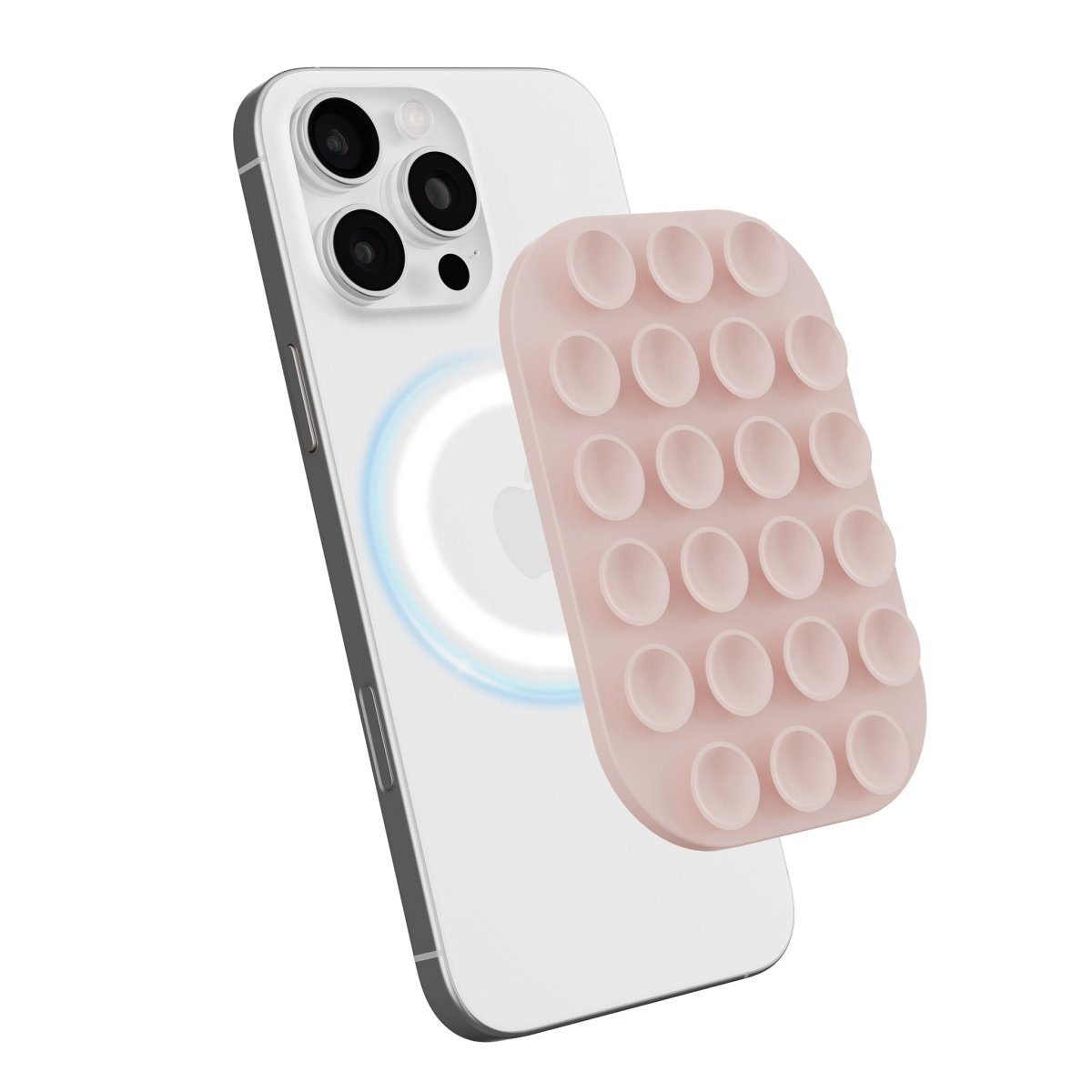 MagSafe Magnetic Silicone Suction Cup Phone Mount Sand Pink