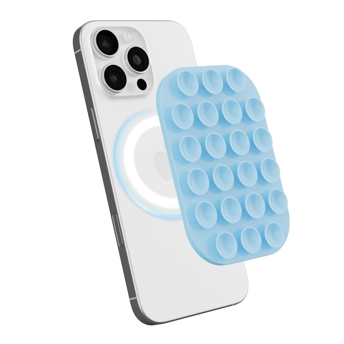 MagSafe Magnetic Silicone Suction Cup Phone Mount Light Blue