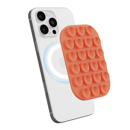 MagSafe Magnetic Silicone Suction Cup Phone Mount Orange