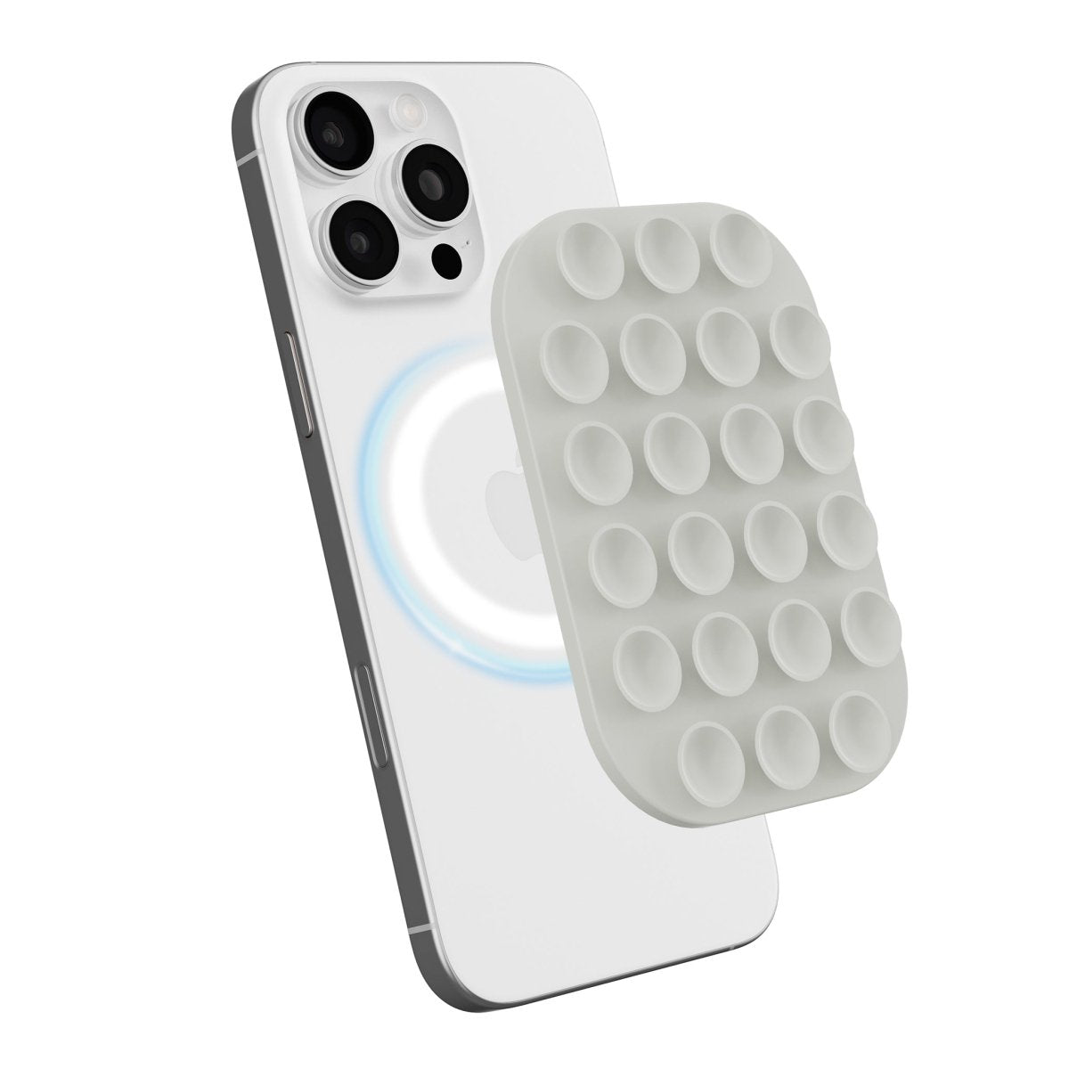 MagSafe Magnetic Silicone Suction Cup Phone Mount Cream White