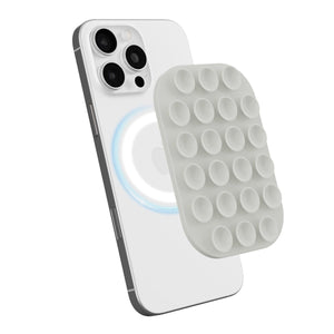 MagSafe Magnetic Silicone Suction Cup Phone Mount Cream White