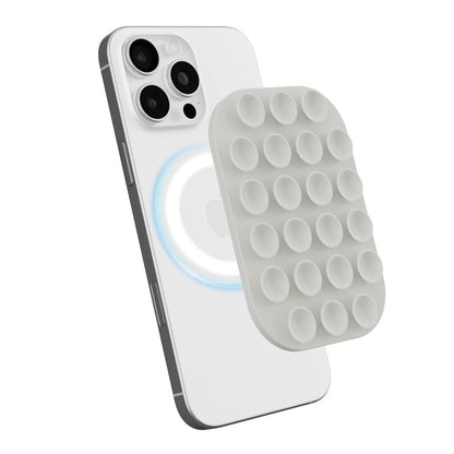 MagSafe Magnetic Silicone Suction Cup Phone Mount Cream White